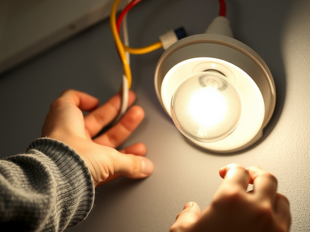 Step-by-step demonstration of electrical work installation process