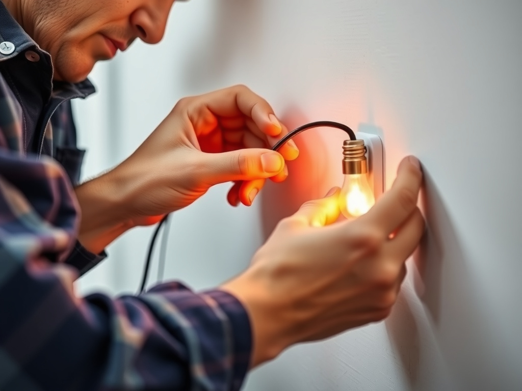 Step-by-step demonstration of electrical work installation process