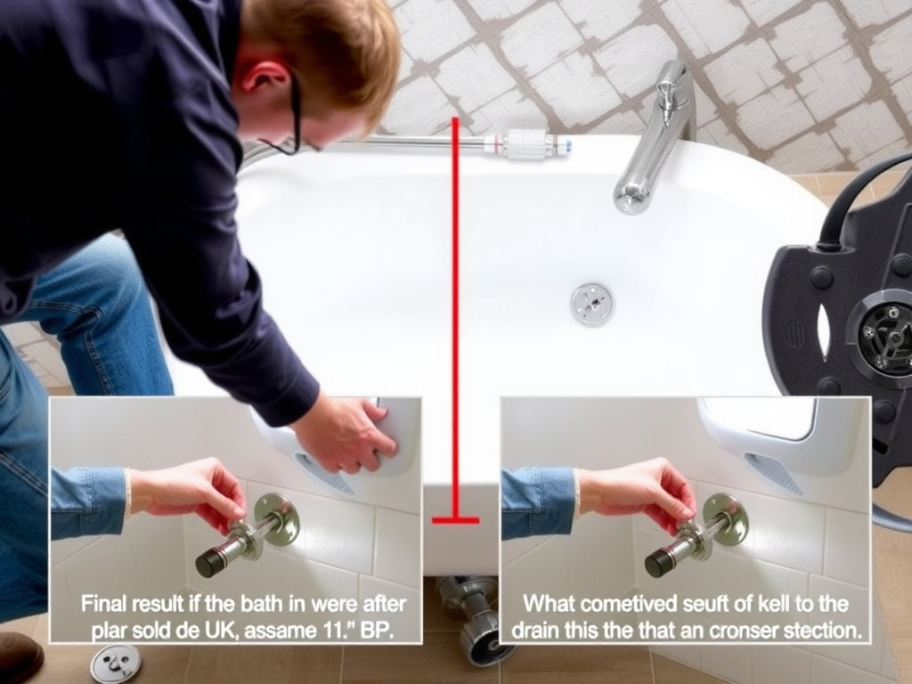 Completed if the bath was made after 1995 and sold in the UK, assume 1½” BSP installation showing professional results