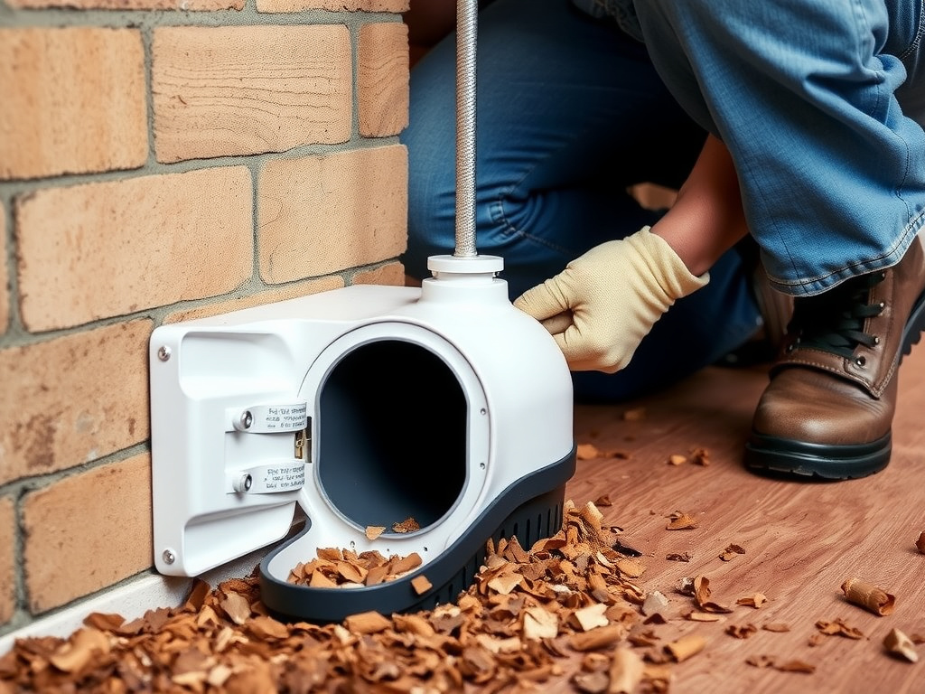 Completed Waste shoe installation showing professional results