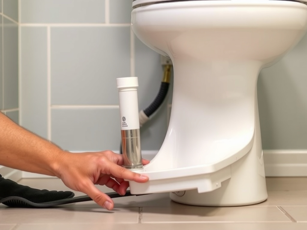 Completed shoe-style waste and overflow installation showing professional results