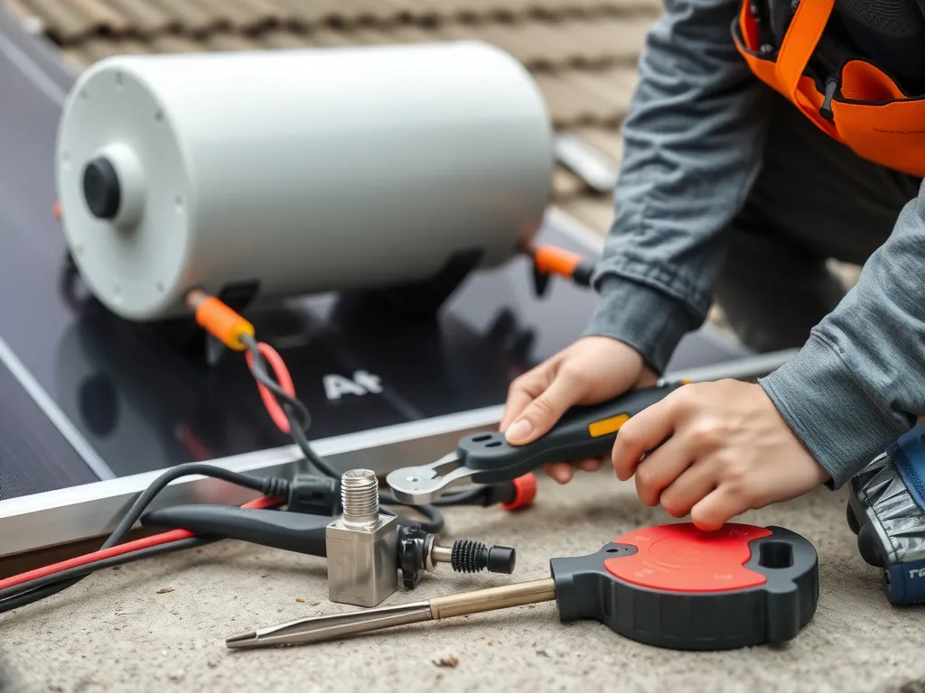 Professional Apricus AZ20-30 setup with proper tools and equipment