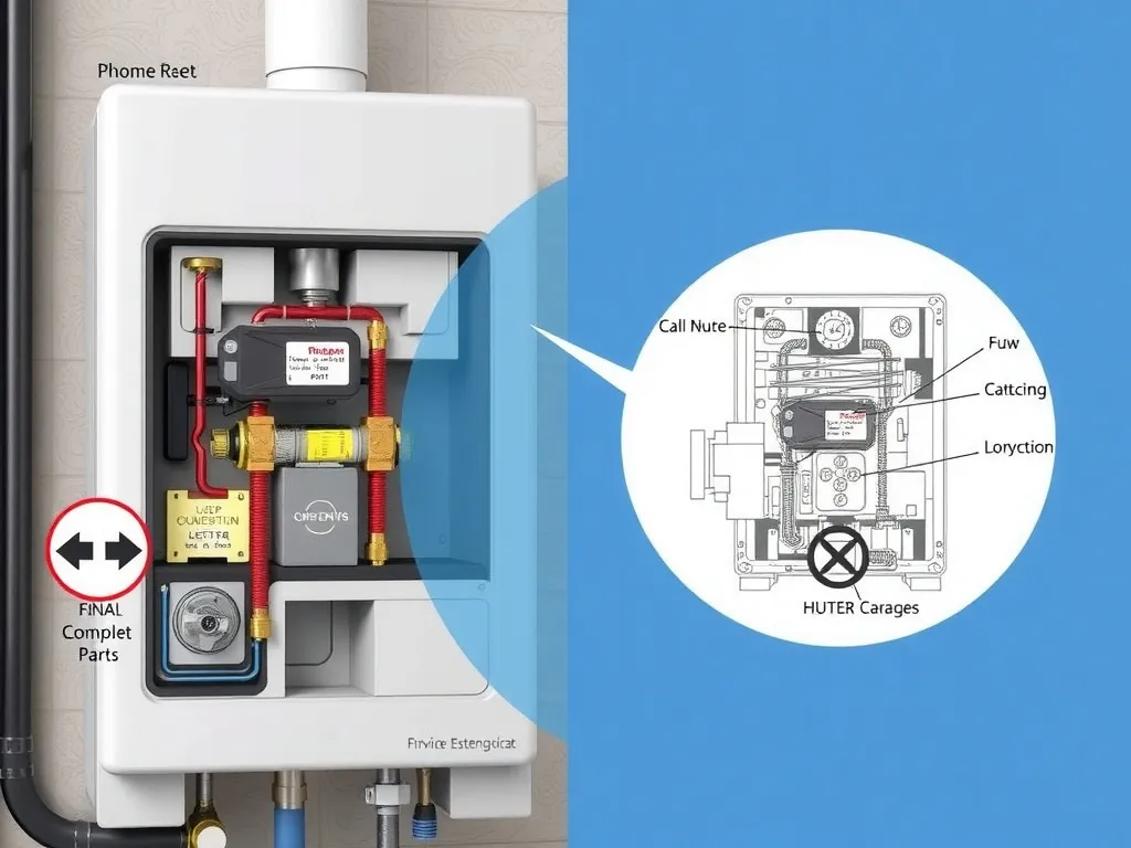 Completed kW = (GPM × ΔT × 500) ÷ 3412 installation showing professional results