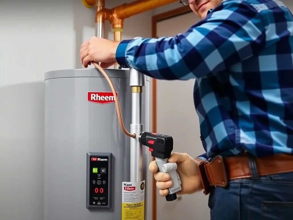 Completed Rheem PROTECH HPWH 50-Gallon installation showing professional results