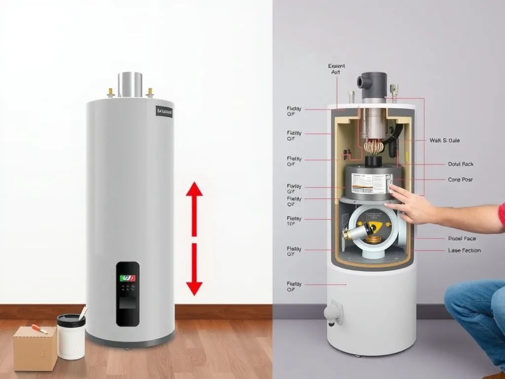 Completed 80 gallon water heater installation showing professional results