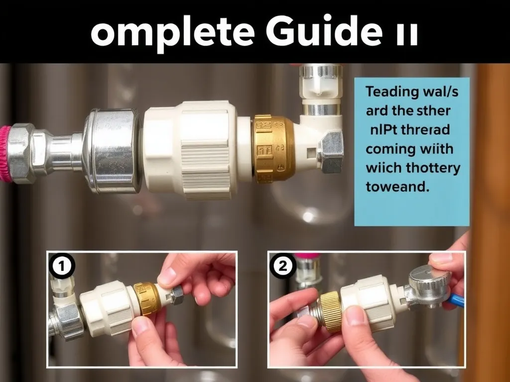 Professional ¾-inch NPT threaded connection setup with proper tools and equipment