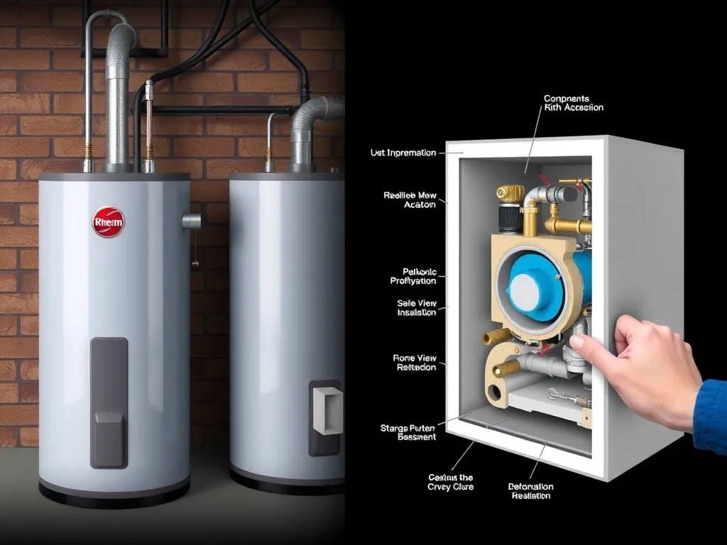 Completed Rheem heat pump water heaters deliver 2–3 times th installation showing professional results