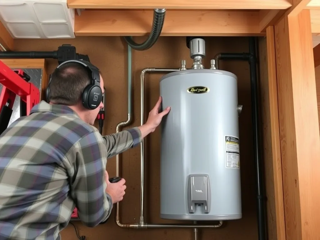Completed A 50-gallon water heater delivers sufficient hot w installation showing professional results