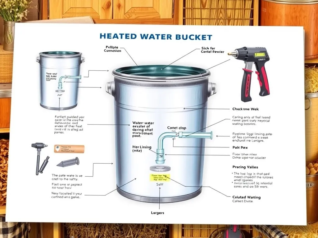 Professional Heated Water Bucket: Complete Installation and Usage Guide for Freeze-Free Livestock Watering setup with proper tools and equipment