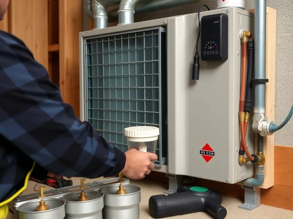 Professional Air to water heat pumps extract ambient heat from setup with proper tools and equipment