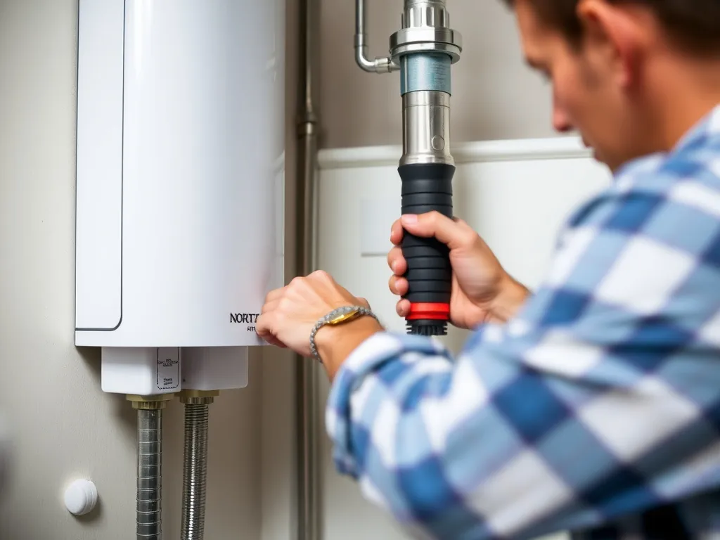 Completed Noritz tankless water heater installation showing professional results