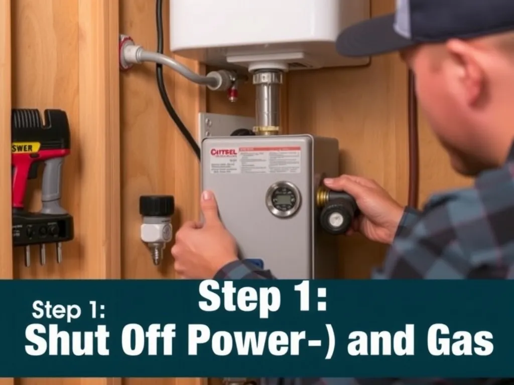 Professional Step 1: Shut Off Power and Gas setup with proper tools and equipment