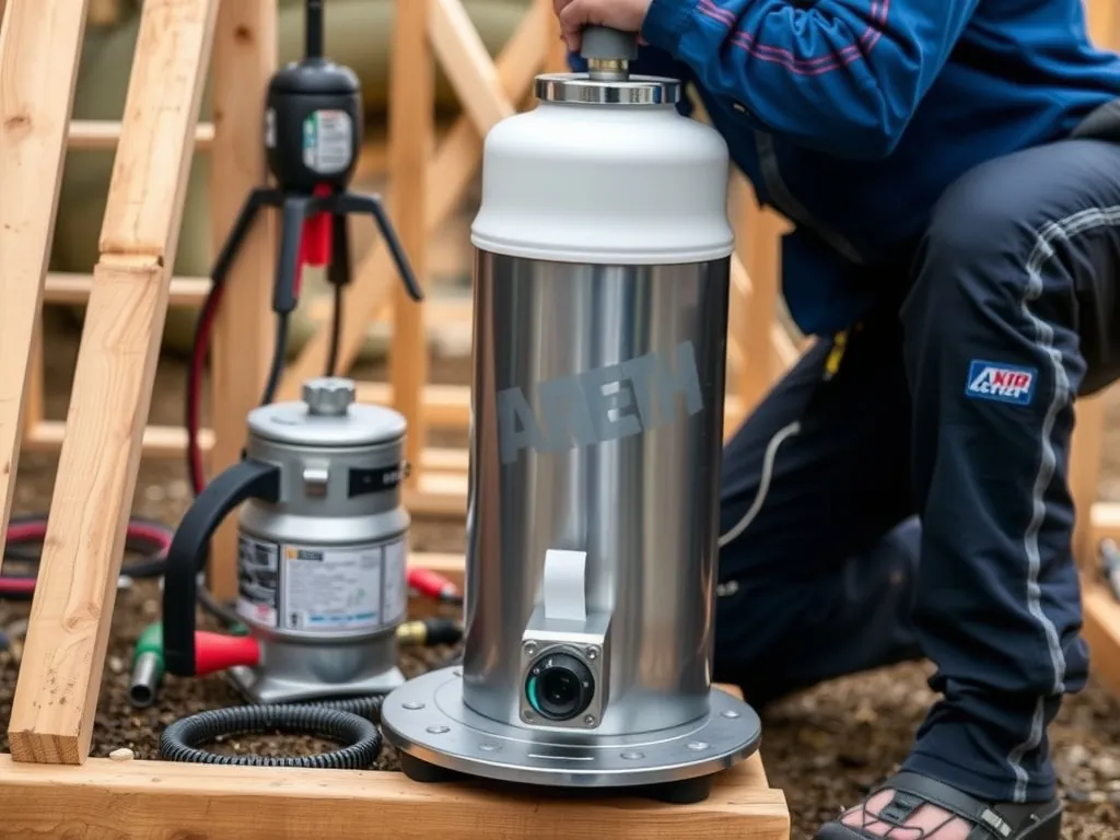 Professional A camping hot water heater delivers on-demand heat setup with proper tools and equipment