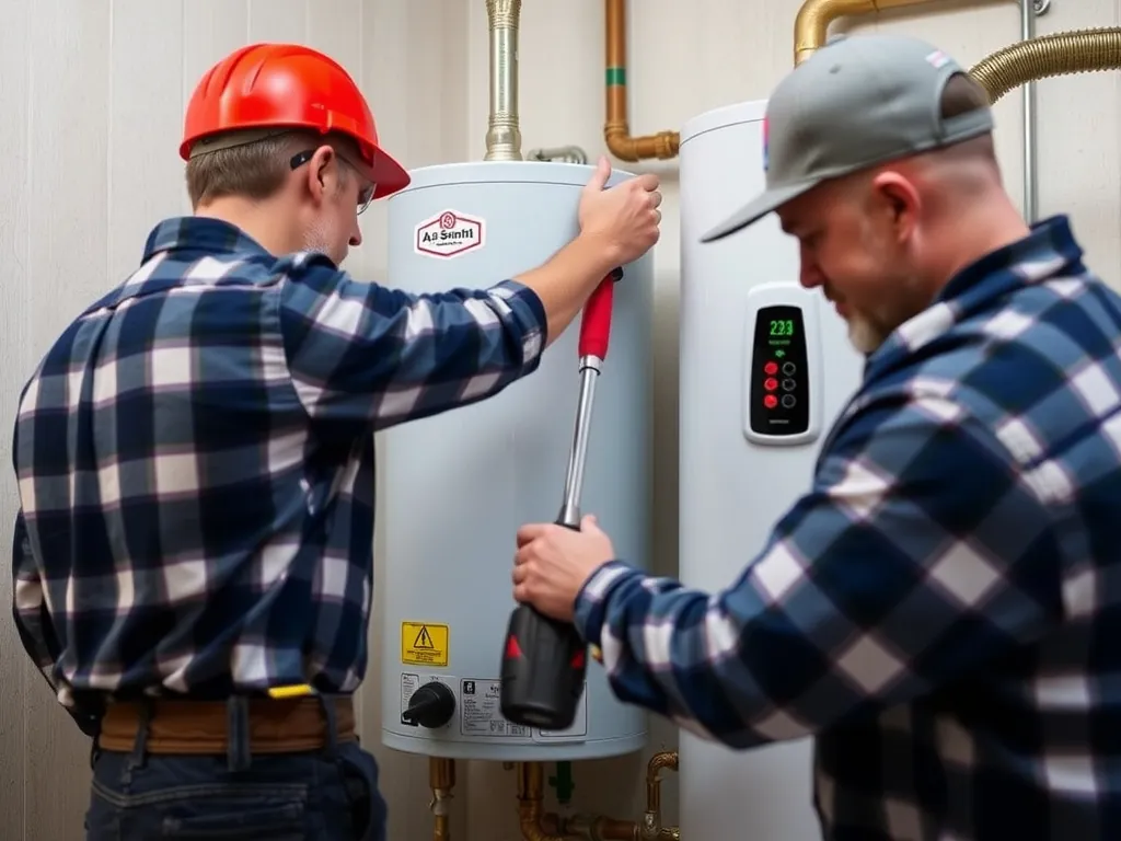 Completed AO Smith EE-TSRE-7 installation showing professional results